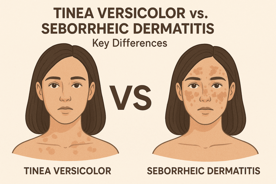 tinea versicolor or seborrheic dermatitis